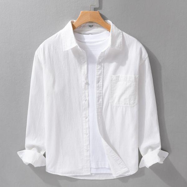 簡約單口袋襯衫式外套(4色) 透氣棉麻服飾,親膚涼爽,輕量通風,適合夏日穿著,復古衣著,休閒服飾,清涼透氣,日系風格,簡約服飾,男裝,秋冬穿著,中性服飾,春夏穿著,套裝,襯衫,長褲,長袖襯衫,短袖襯衫,西裝褲,長袖,外套,質感,簡約,外套,襯衫式外套