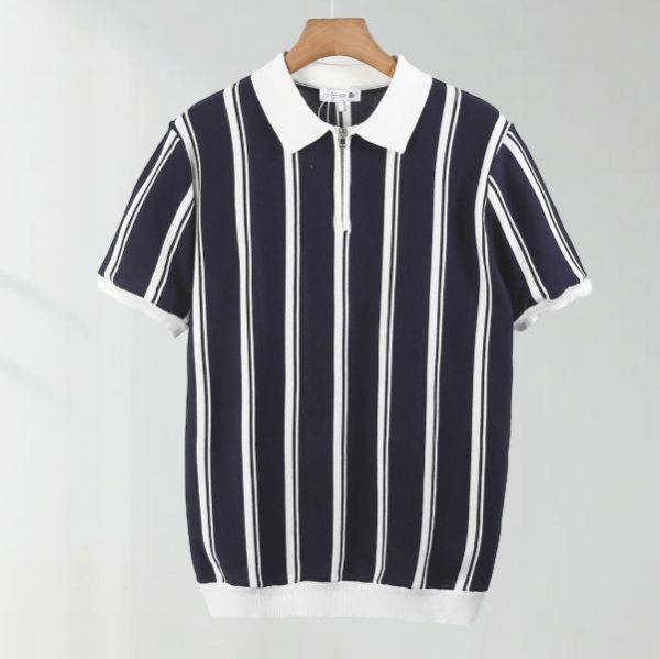 半拉鍊式條紋針織上衣 簡約新時尚,專賣日韓男裝。平價兼顧質感,專業線上客服,完整售後服務。輕鬆打扮不費力。