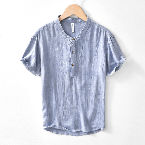 薄款半身扣上衣(3色) 透氣棉麻服飾,親膚涼爽,輕量通風,適合夏日穿著,復古衣著,休閒服飾,清涼透氣,日系風格,簡約服飾,男裝,秋冬穿著,中性服飾,春夏穿著,套裝