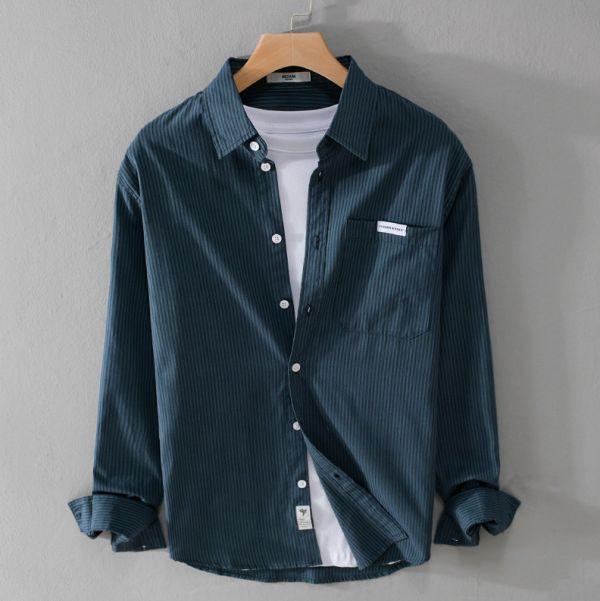 質感條紋長袖襯衫(3色) 透氣棉麻服飾,親膚涼爽,輕量通風,適合夏日穿著,復古衣著,休閒服飾,清涼透氣,日系風格,簡約服飾,男裝,秋冬穿著,中性服飾,春夏穿著,套裝