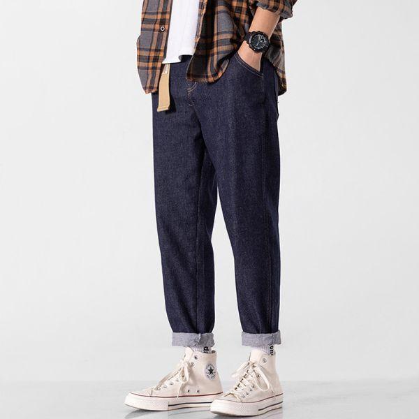 基本款彈力牛仔長褲 透氣棉麻服飾,親膚涼爽,輕量通風,適合夏日穿著,復古衣著,休閒服飾,清涼透氣,日系風格,簡約服飾,男裝,秋冬穿著,中性服飾,春夏穿著,套裝
