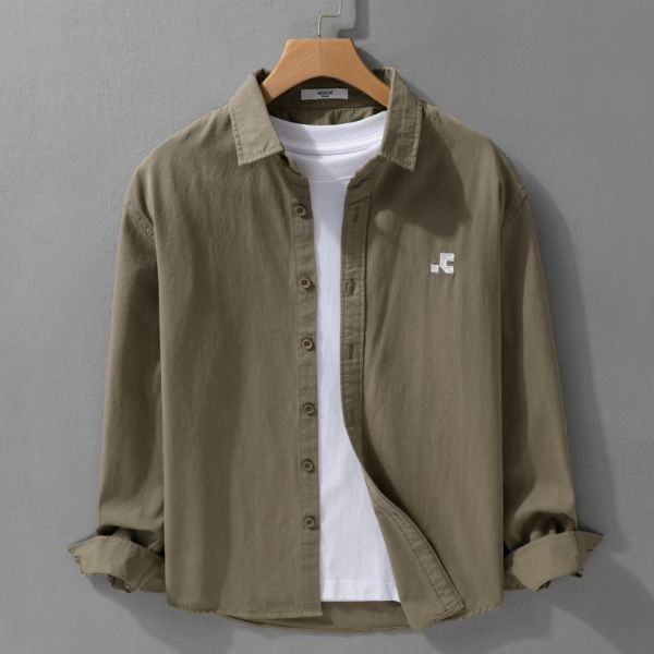 精緻電繡長袖襯衫 透氣棉麻服飾,親膚涼爽,輕量通風,適合夏日穿著,復古衣著,休閒服飾,清涼透氣,日系風格,簡約服飾,男裝,秋冬穿著,中性服飾,春夏穿著,套裝,襯衫,長褲,長袖襯衫,短袖襯衫,西裝褲,長袖,外套,質感,簡約,外套,襯衫式外套