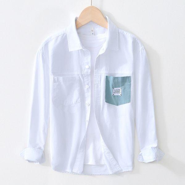 棉質拼接雙口袋襯衫(3色) 透氣棉麻服飾,親膚涼爽,輕量通風,適合夏日穿著,復古衣著,休閒服飾,清涼透氣,日系風格,簡約服飾,男裝,秋冬穿著,中性服飾,春夏穿著,套裝