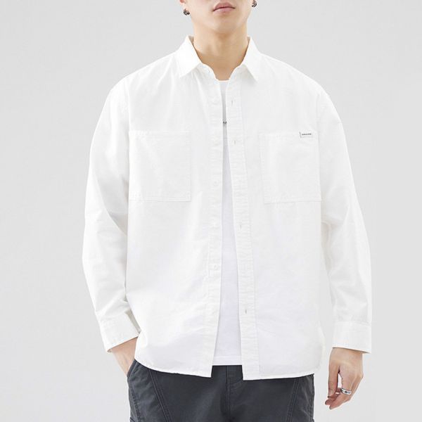 重磅雙口袋工裝襯衫(2色) 透氣棉麻服飾,親膚涼爽,輕量通風,適合夏日穿著,復古衣著,休閒服飾,清涼透氣,日系風格,簡約服飾,男裝,秋冬穿著,中性服飾,春夏穿著,套裝