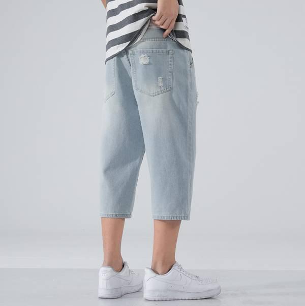 牛仔直筒7分褲 透氣棉麻服飾,親膚涼爽,清涼通風,適合夏日穿著,復古衣著,休閒服飾,清涼透氣,日系風格,簡約服飾,男裝