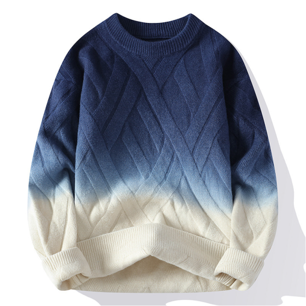 圓領漸變針織毛衣(3色) 透氣棉麻服飾,親膚涼爽,輕量通風,適合夏日穿著,復古衣著,休閒服飾,清涼透氣,日系風格,簡約服飾,男裝,秋冬穿著,中性服飾,春夏穿著,套裝,襯衫,長褲,長袖襯衫,短袖襯衫,西裝褲,長袖,外套,質感,簡約,外套,襯衫式外套