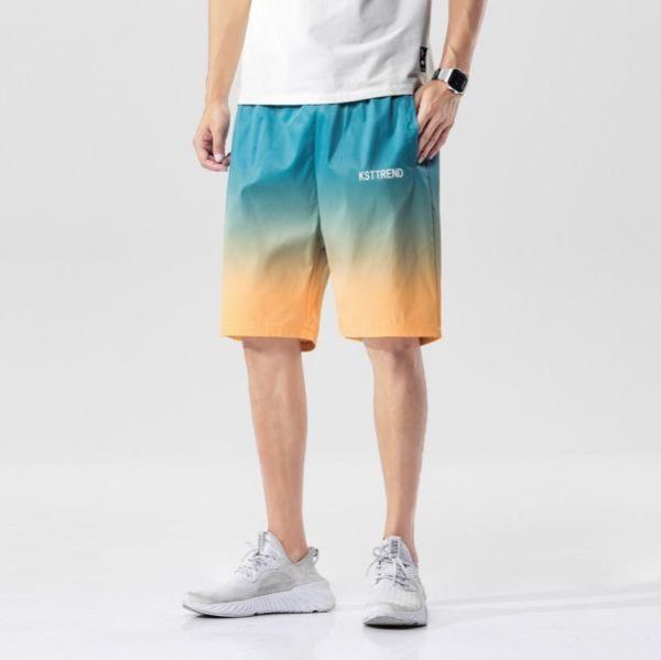 藍染漸層休閒短褲 透氣棉麻服飾,親膚涼爽,輕量通風,適合夏日穿著,復古衣著,休閒服飾,清涼透氣,日系風格,簡約服飾,男裝,秋冬穿著,中性服飾,春夏穿著,套裝