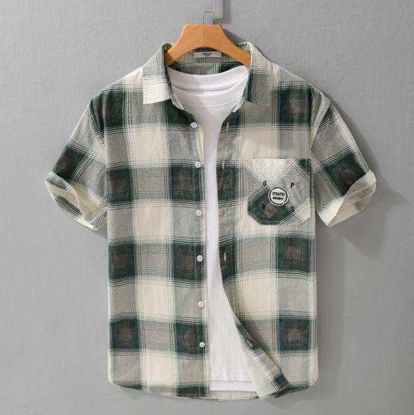 格然漸層短袖襯衫(2色) 通勤襯衫,上班襯衫,約會穿搭襯衫,休閒襯衫,簡約襯衫,質感穿搭,文青風,極簡百搭,通勤,日常都好穿,極簡穿搭首選,男裝,親膚涼爽,輕量通風,適合夏日穿著,襯衫,長袖襯衫,短袖襯衫,質感,簡約,外套,襯衫式外套,長袖上衣,襯衫,格紋襯衫,牛仔襯衫,寬鬆襯衫,格紋襯衫,條紋襯衫