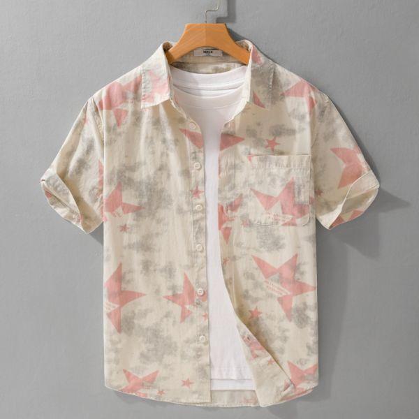 星空印花短袖襯衫 春夏必備花襯衫,週末出遊花襯衫,通勤襯衫,上班襯衫,約會穿搭襯衫,休閒襯衫,簡約襯衫,質感穿搭,文青風,極簡百搭,通勤,日常都好穿,極簡穿搭首選,男裝,親膚涼爽,輕量通風,適合夏日穿著,襯衫,花襯衫,長袖襯衫,短袖襯衫,質感,簡約,外套,襯衫式外套,長袖上衣,襯衫,格紋襯衫,牛仔襯衫,寬鬆襯衫