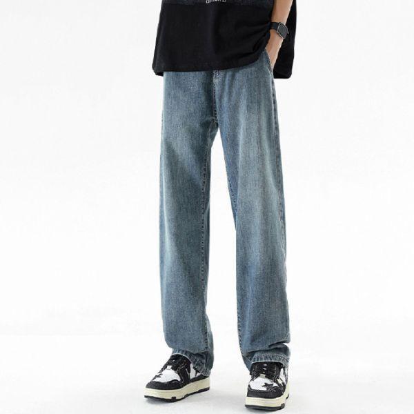 垂感百搭直筒牛仔褲 透氣棉麻服飾,親膚涼爽,輕量通風,適合夏日穿著,復古衣著,休閒服飾,清涼透氣,日系風格,簡約服飾,男裝,秋冬穿著,中性服飾,春夏穿著,套裝