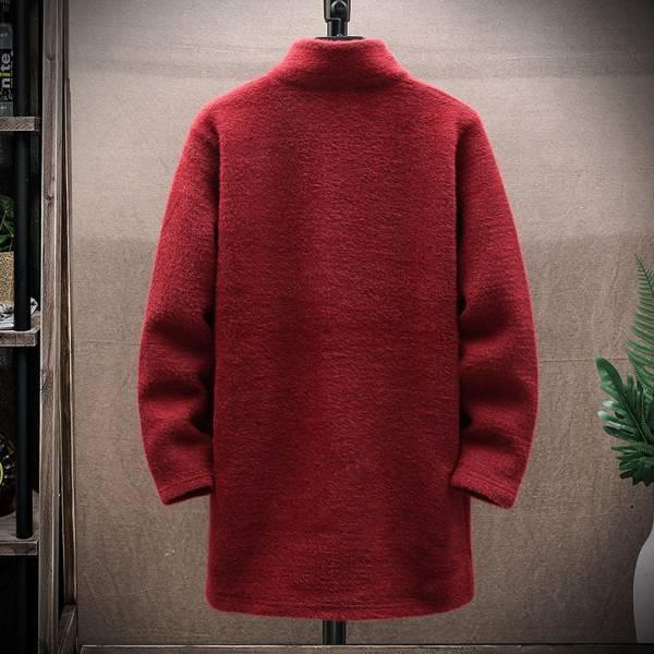 絨面中長款修身外套(2色) 透氣棉麻服飾,親膚涼爽,輕量通風,適合夏日穿著,復古衣著,休閒服飾,清涼透氣,日系風格,簡約服飾,男裝,秋冬穿著