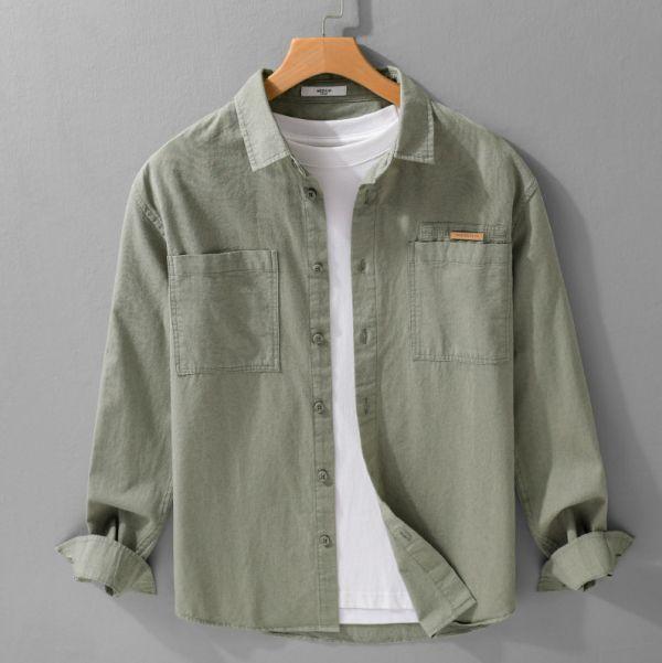 質感工裝雙口袋襯衫(3色) 透氣棉麻服飾,親膚涼爽,輕量通風,適合夏日穿著,復古衣著,休閒服飾,清涼透氣,日系風格,簡約服飾,男裝,秋冬穿著,中性服飾,春夏穿著,套裝,襯衫,長褲,長袖襯衫,短袖襯衫,西裝褲,長袖,外套,質感,簡約,外套,襯衫式外套