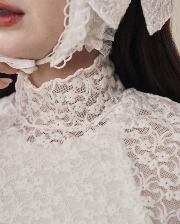 提花造型絨內搭-白色（現貨） 