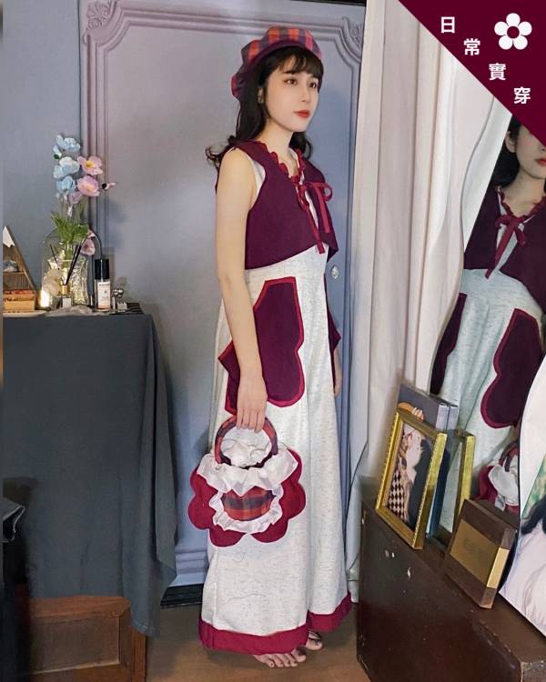 花弧莓果褲裝 