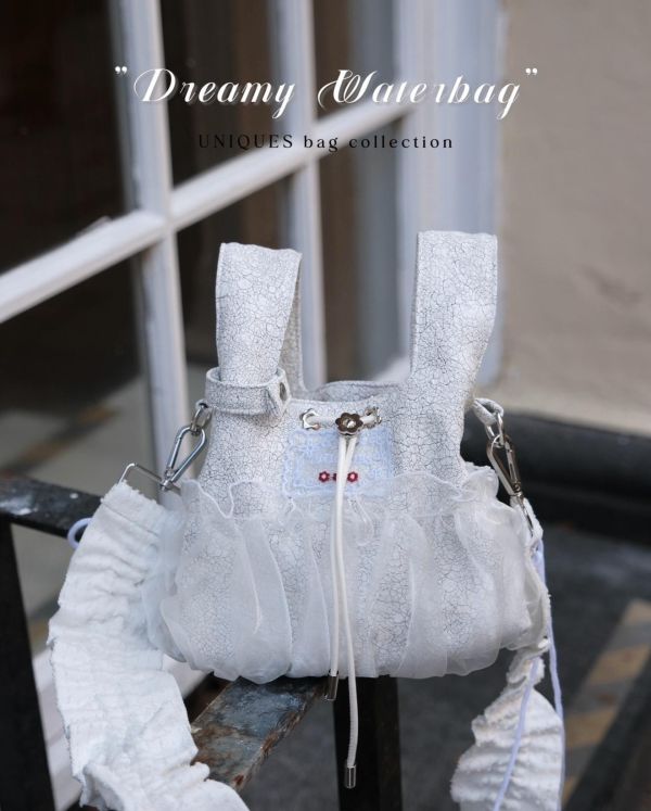 皮革水滴包-雲石白色（現貨） 