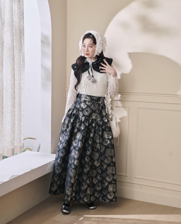 設計款提花2way吊帶洋裝-黑色（現貨） 