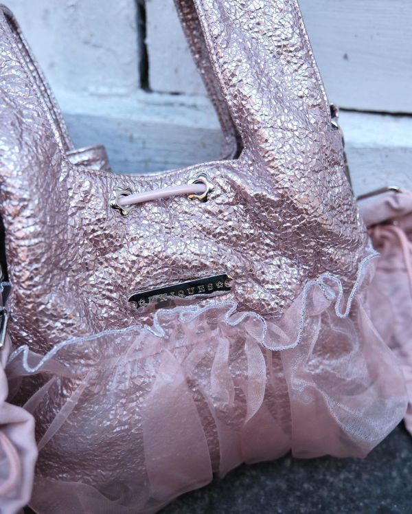 皮革水滴包-豆沙粉色（現貨） 