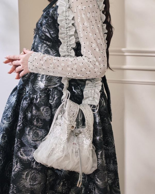 皮革水滴包-銀色（現貨） 