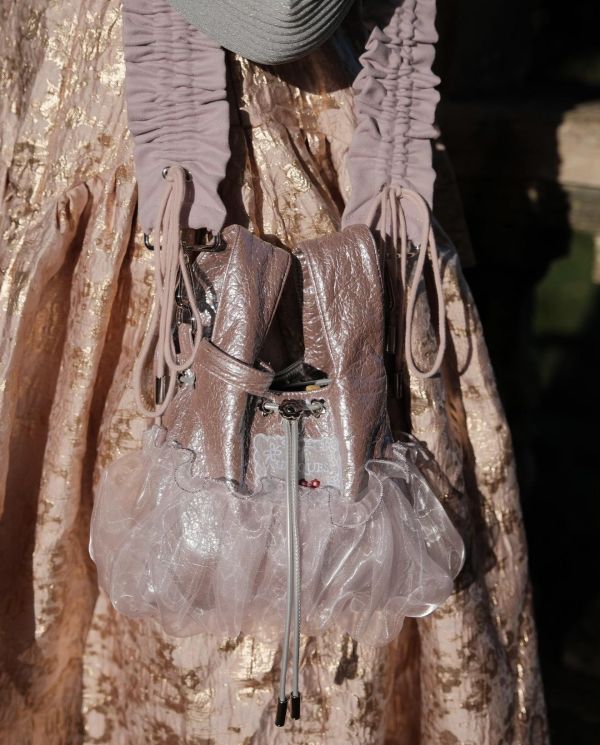 皮革水滴包-藕粉色（現貨） 