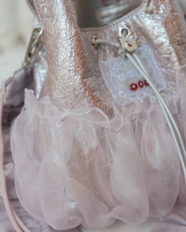 皮革水滴包-藕粉色（現貨） 