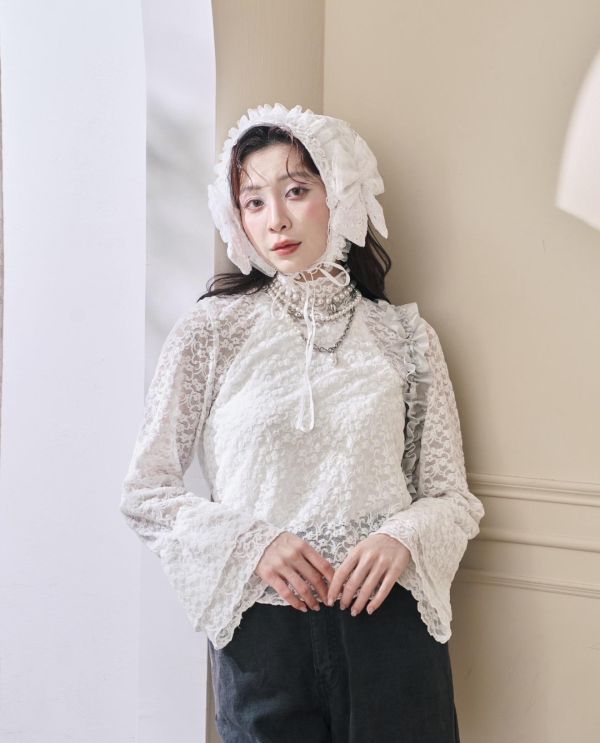 提花造型絨內搭-白色（現貨） 