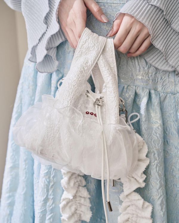 皮革水滴包-白色（現貨） 