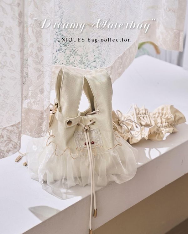 皮革水滴包-米色（現貨） 