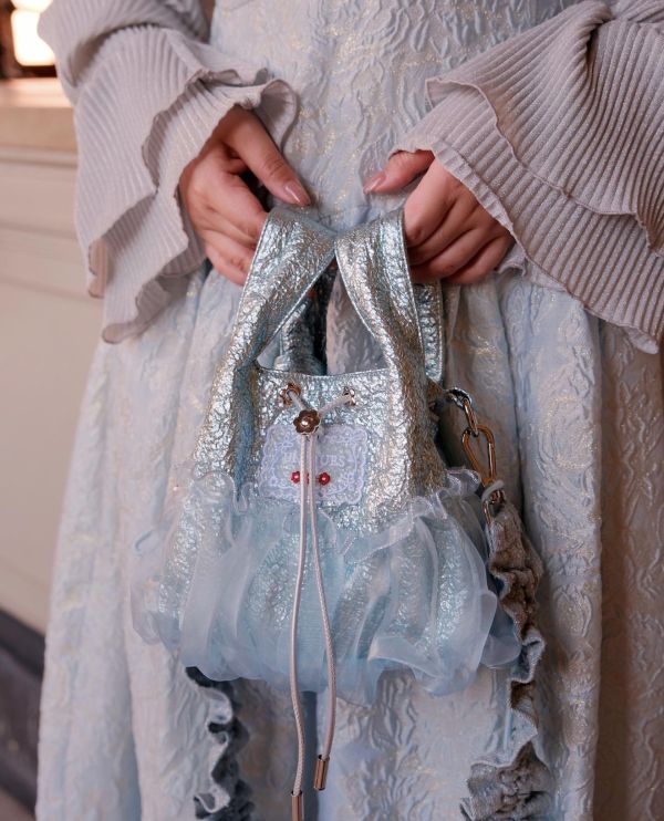 皮革水滴包-水藍色（現貨） 