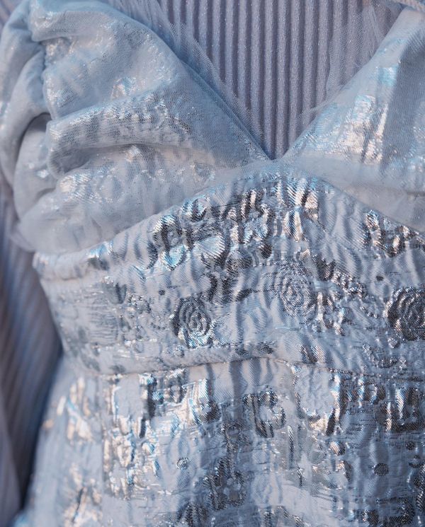 限定版提花2way吊帶洋裝銀色（現貨） 