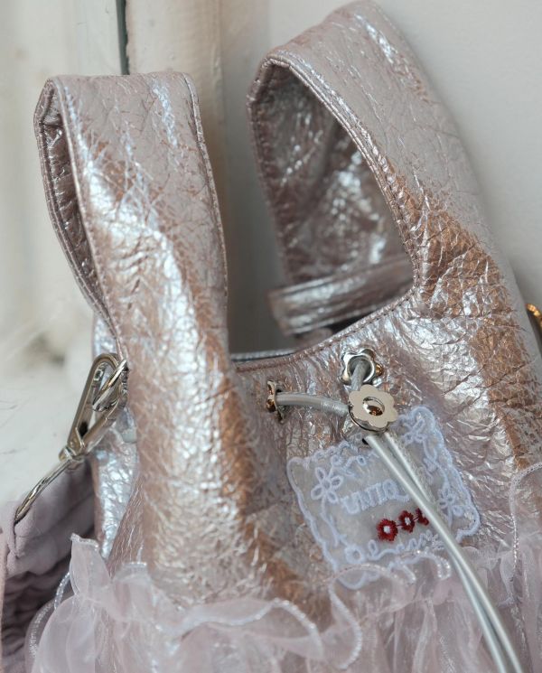 皮革水滴包-藕粉色（現貨） 