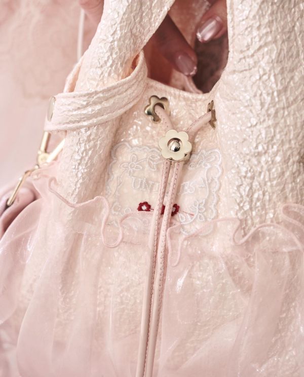 皮革水滴包-粉色（現貨） 