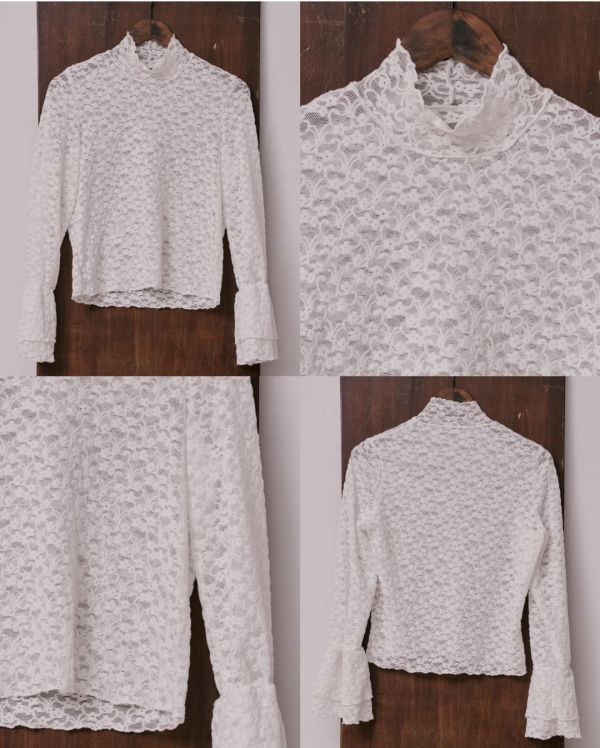 提花造型絨內搭-白色（現貨） 