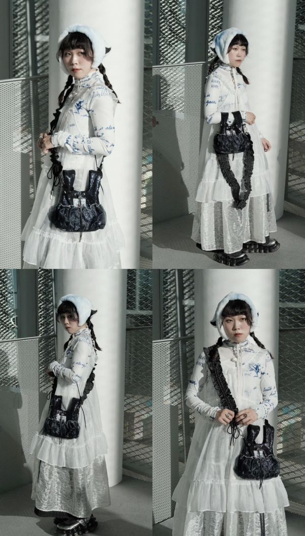 皮革水滴包-深藍色（現貨） 