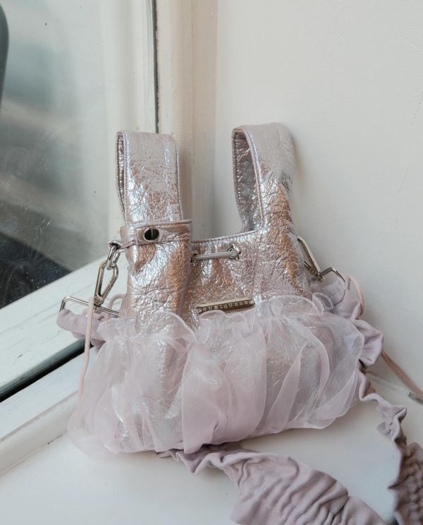 皮革水滴包-藕粉色（現貨） 