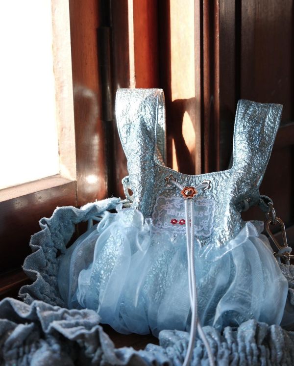 皮革水滴包-水藍色（現貨） 