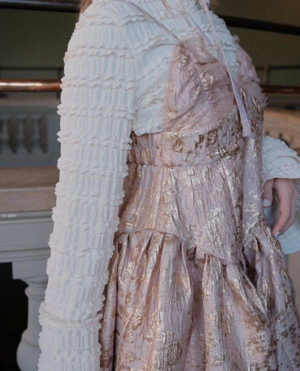 限定版提花2way吊帶洋裝-粉色（現貨） 