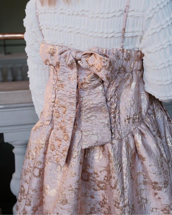 限定版提花2way吊帶洋裝-粉色（現貨） 