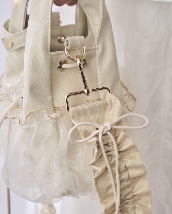 皮革水滴包-米色（現貨） 