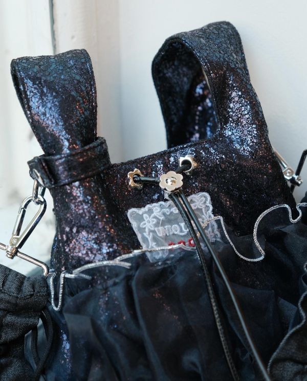 皮革水滴包-深藍色（現貨） 