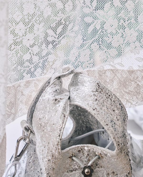 皮革水滴包-銀色（現貨） 