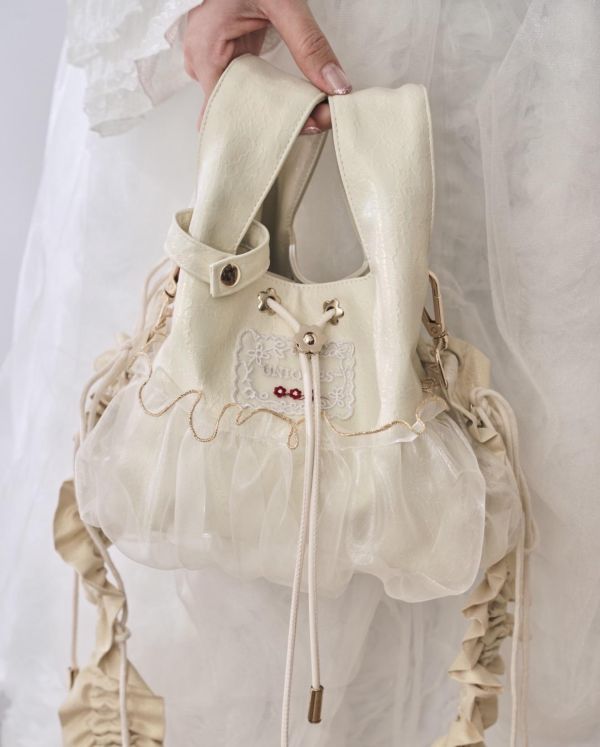 皮革水滴包-米色（現貨） 