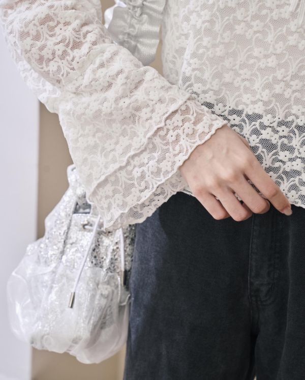 提花造型絨內搭-白色（現貨） 