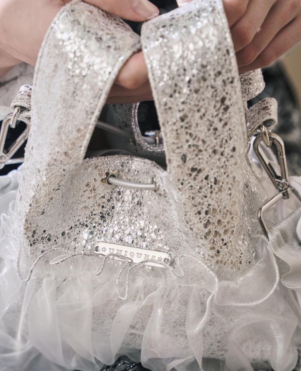 皮革水滴包-銀色（現貨） 