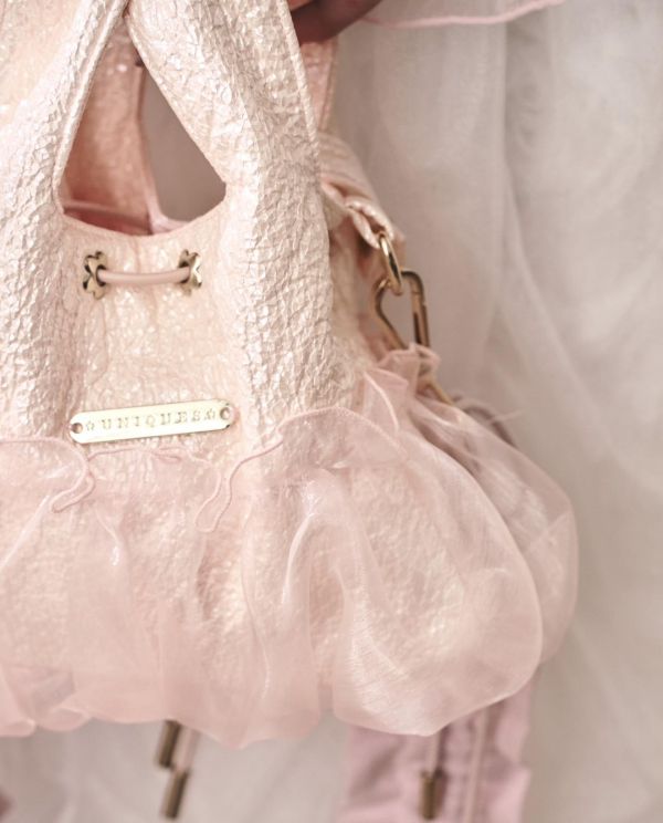 皮革水滴包-粉色（現貨） 