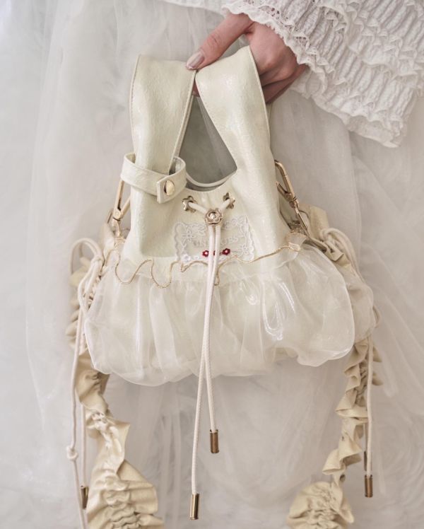 皮革水滴包-米色（現貨） 