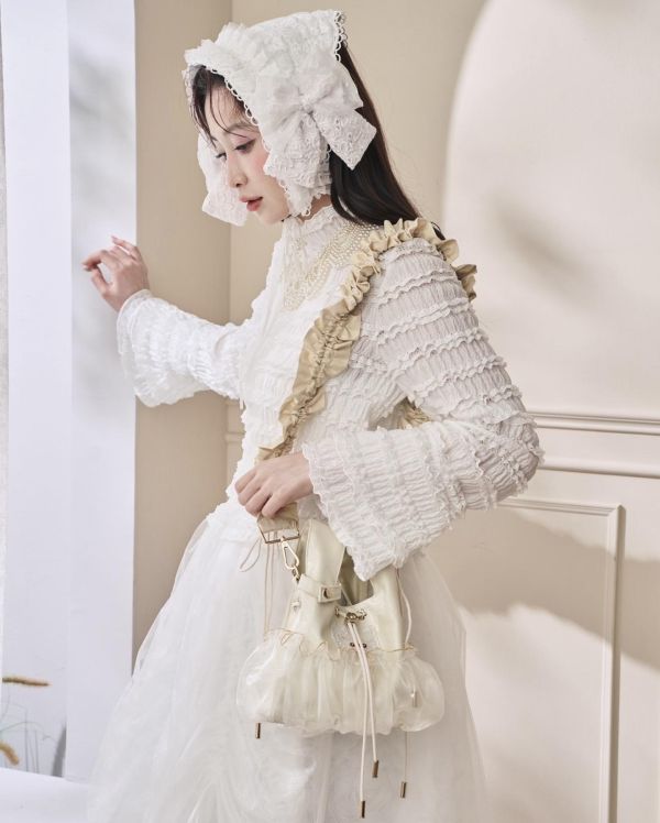 皮革水滴包-米色（現貨） 