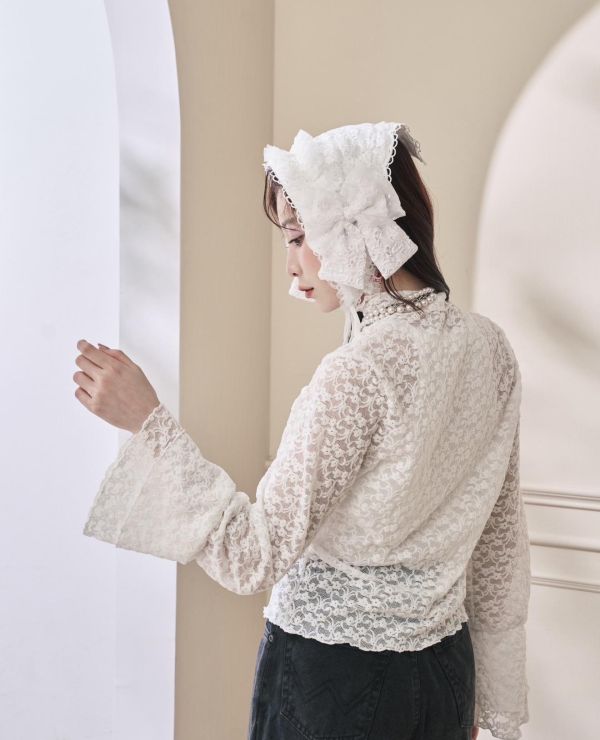 提花造型絨內搭-白色（現貨） 