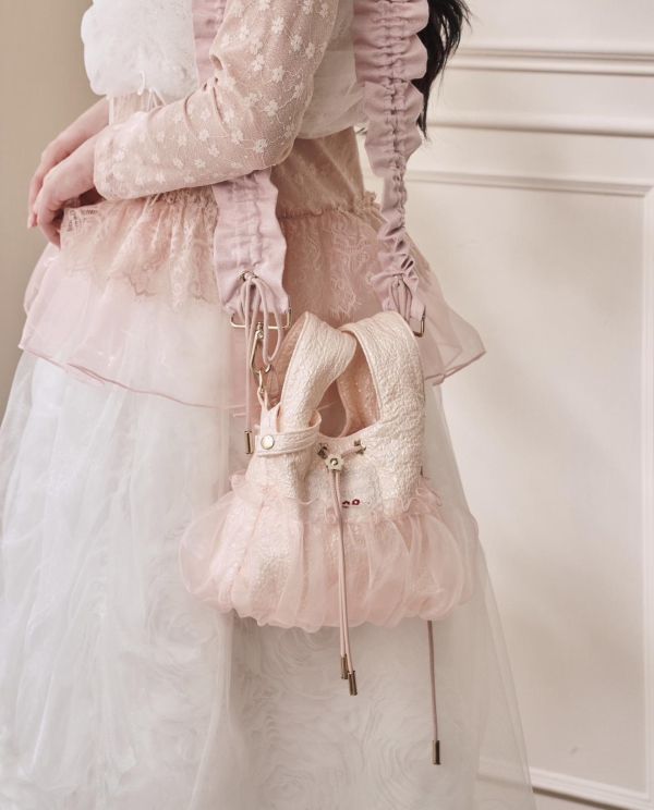 皮革水滴包-粉色（現貨） 