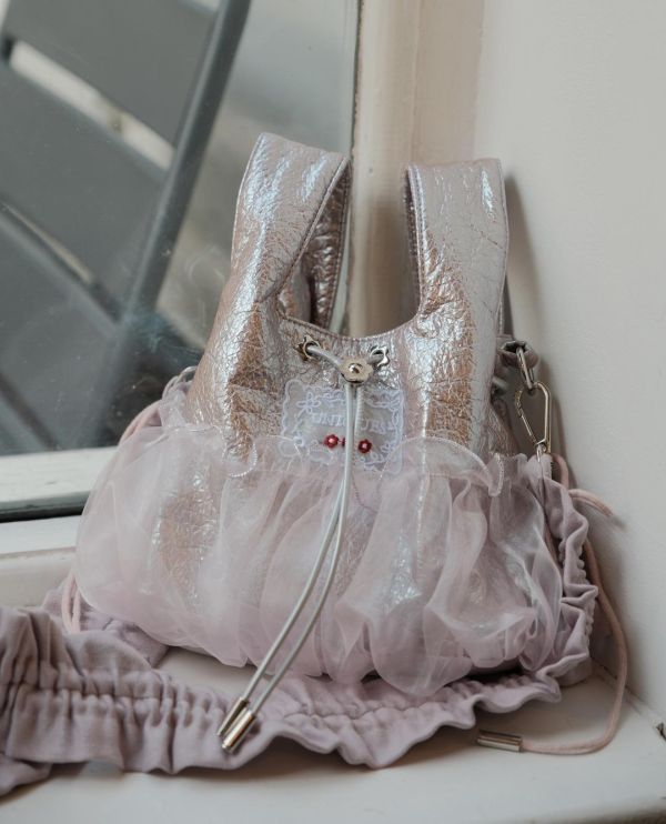 皮革水滴包-藕粉色（現貨） 