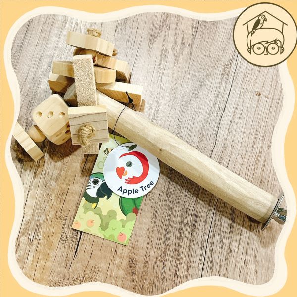 台灣手作蘋果樹系列｜啃咬串串棲木小型～大型【鸚鵡小木屋】 